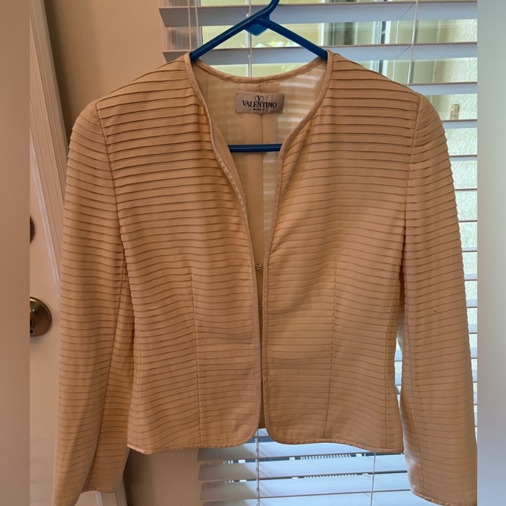 Valentino Miss V by Gruppo Gft ivory cropped blazer size s/m vintage